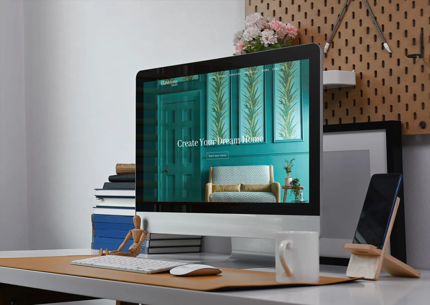 Ella Melrose Interiors website designed and built by Codebreak, shown on a desktop